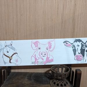 Wood Sign Farm Animals Handmade Handpainted Handcrafted
